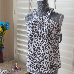 I.N.C. mystic leopard sleeveless top petite small